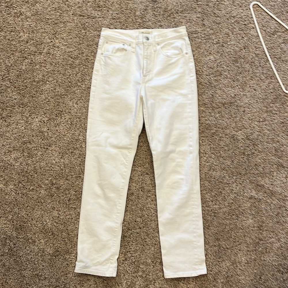 Madewell Highrise Slim Boyjean. White. Size 25. Like New Condition